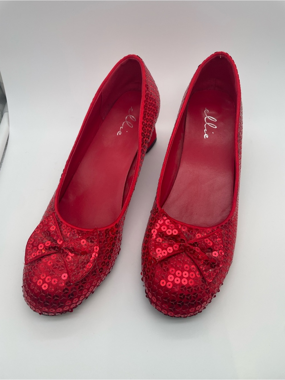 Elle Red Sequin Bow Ballet Flats